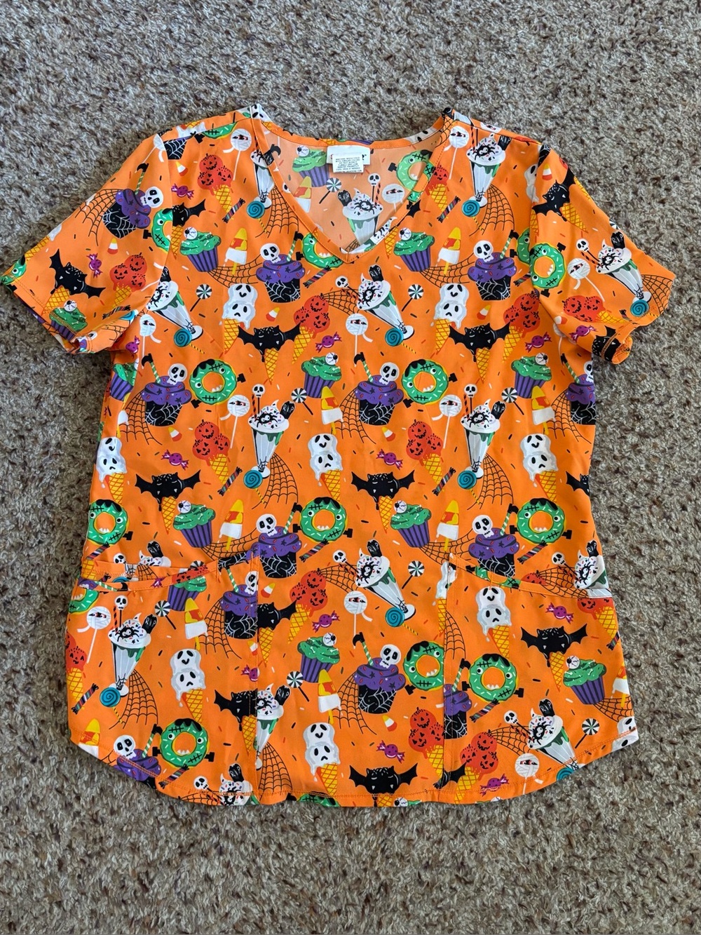 Scrubstar Halloween Print Scrub Top